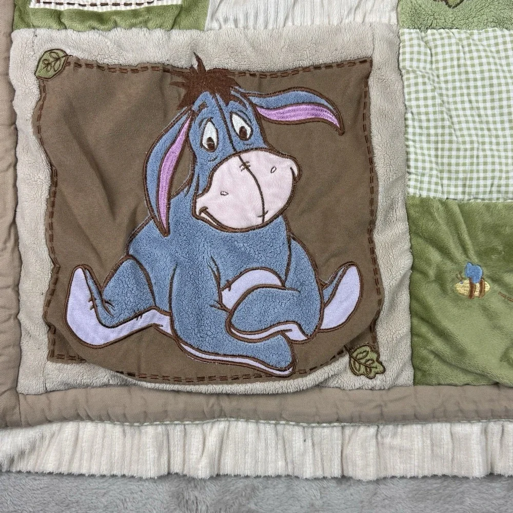 VTG Winnie the Pooh Baby Crib Blanket Patchwork Tigger Piglet Eeyore Pooh Disney